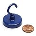 CMS MAGNETICS - (6-Pack 32mm Ceramic Hooks Blue 5-Pound Sheer and 13-Pound Pull Force Rating, Strong Magnet Hooks for Office, Refrigerator, Magnetic Board, Closets