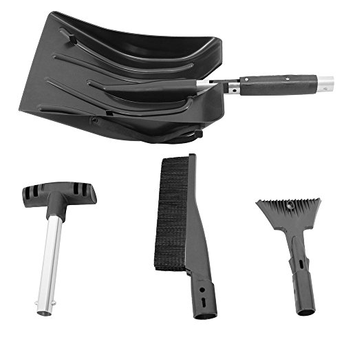 CASL Brands 3-in-1 Emergency Snow Shovel Removal Kit for Car and Truck, Portable Compact Design, Includes Carrying Bag, Scraper, and Brush