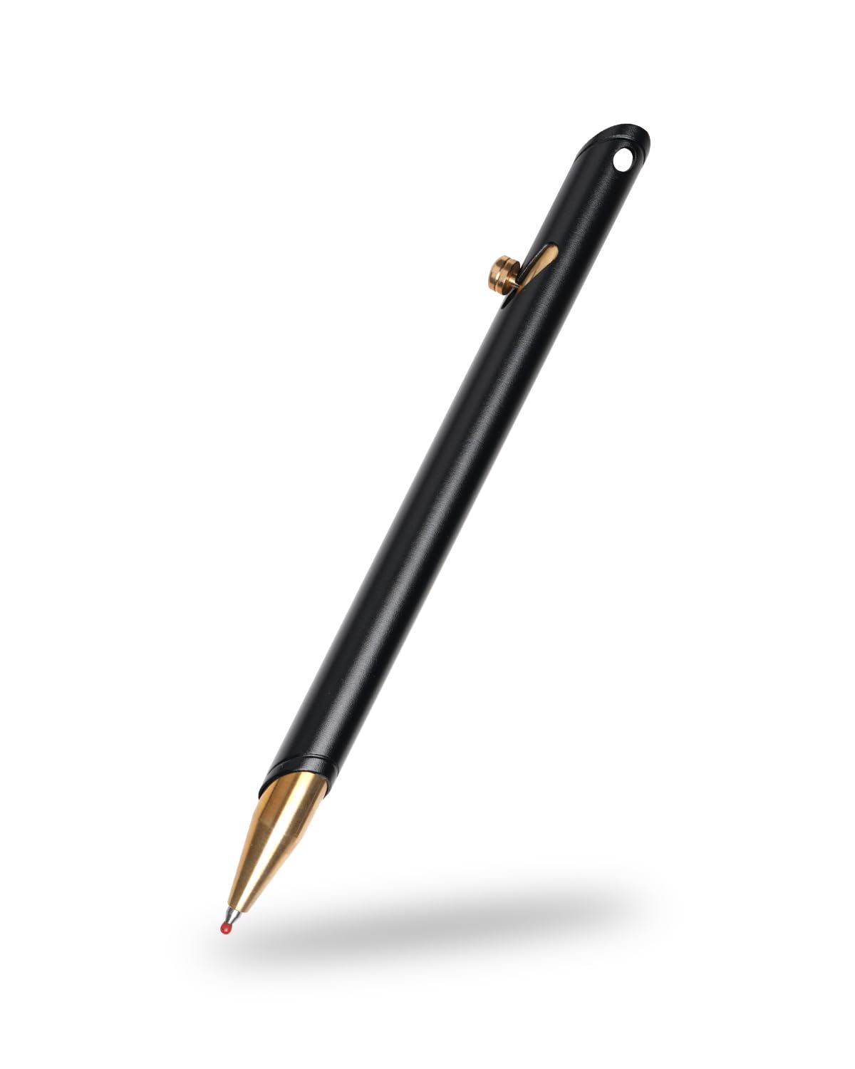 TIKIDESIGN Aircraft Aluminum Office Pen, Replaceable Black Ballpoint Pen, Brass Bolt Action EDC Pocket Pen, Personality Signature Pen for Gift, Business, Office