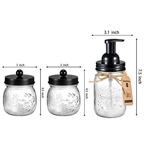 Mason Jar Bathroom Accessories Set Mason Jar Foaming Hand Soap Dispenser and Qtip Holder Set