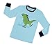 Dinosaur Pajamas Boys Cotton 2-Piece Sleepwear Big Kids Christmas Pyjama Set (Blue,3T)
