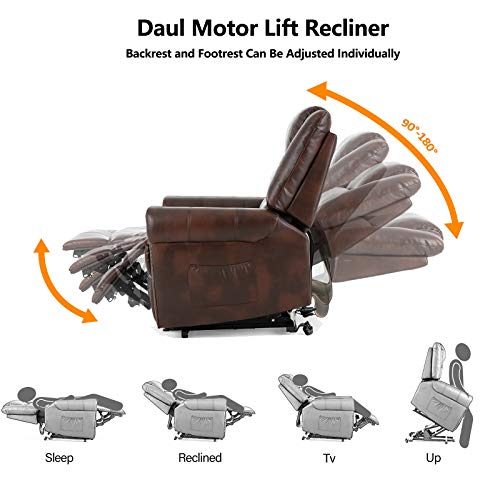 Electric Power Lift Recliner Chair with Massage and Heat, 2 Motor Lay