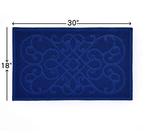 PetLike Cat Litter Mat Kitty Litter Mats for Tray Boxes, Kitty Litter Trapping Mat House Floors Clean (Blue) - Thumbnail 5