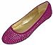 Womens Faux Suede Rhinestone Ballerina Ballet Flats Shoes 5 Colors (7/8, 4021 Nude)