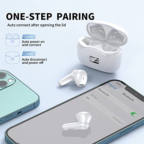 Bluetooth 5.3 Kopfhörer, 2022 Neue Kabellos Kopfhörer mit 4 ENC Mikrofon, Deep Bass Stereo Kopfhörer, Bluetooth Kopfhörer In Ear mit Mini Ladebox USB-C, Touch Control, IPX7 Wasserdicht Ohrhörer Sport