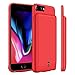 [ UPGRADED ] iPhone 8 Plus/ 7 Plus Battery Case ,MAXBEAR 7000mAh Portable Ultra Slim External Battery Charging Case Support Headphones Battery Pack for iPhone 8 Plus, iPhone 7 Plus (5.5 inch) (Red)