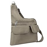 Travelon Anti-Theft Cross-Body Bag, Stone, Two Pocket