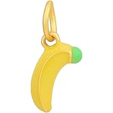 Zicdije Pack of 10 PCS Bananas 3D Enamel Charms Matte Gold Plated Kawaii Colored Pendants with Jump Ring for DIY Bracelets Jewelry Making Accessories