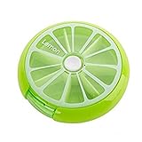 LazyMe Weekly Pill Box, Pocket Size 7 Compartments Large Medicine Organizer (Green)