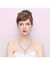 BriLove - Juego de pendientes colgantes con forma de lágrima y circonita cúbica para mujer