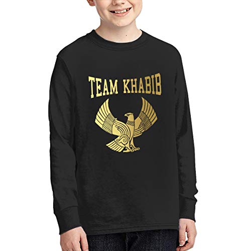 Woosuerpin Teen Boys'&Girls' Team Khabib Nurmagomedov Leisure Long Sleeve Shirts Black
