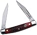 Elk Ridge - Outdoors Folding Knife - 2.5-in Closed, 1.75-in Satin Finish Stainless Steel Blades, Red Jig Bone Handle - EDC, Hunting, Camping, Survival - ER-211MRB