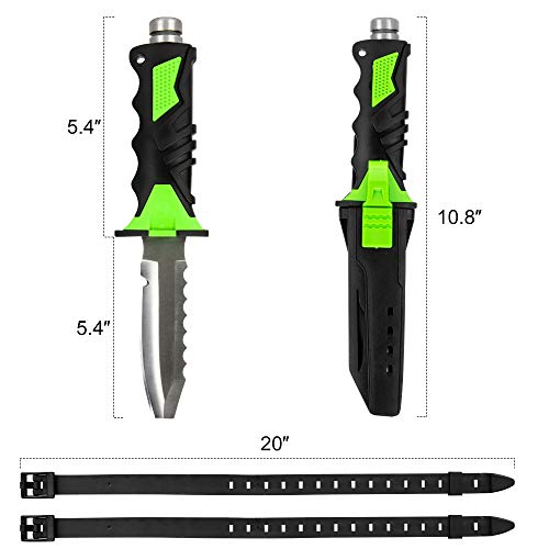 aiGear Dive Knife for Scuba Diving with Quick Release Adjustable Leg