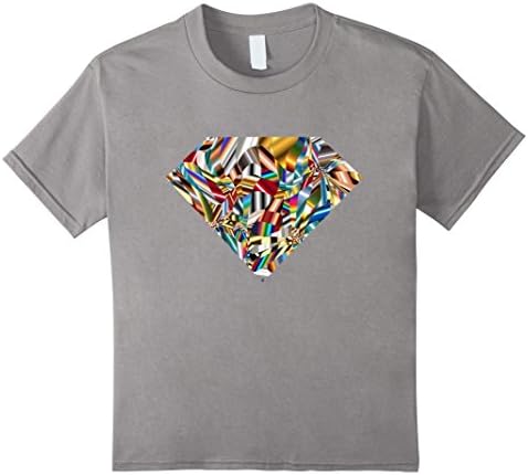 Kids Trippy Diamond | Hippie Crazy Art Color Design T-shirt 10 Slate