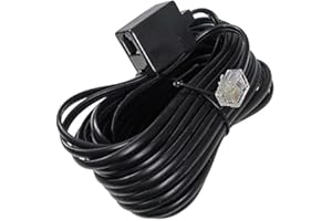 Black Telephone Extension Cord Male to Female with RJ-11 connectors - 25 FT