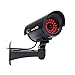 Masione 4 Pack Outdoor Fake/Dummy Security Camera with 30 Illuminating LED Light (Black) CCTV Surveillance