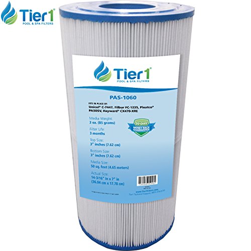 Tier1 Hayward C2025, SwimClear C2020 C2025, Filbur FC-1235, Pleatco PA50SV, Unicel C-7447 Comparable Replacement Pool and Spa Filter Cartridge