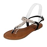 Rhinestone Sparkle Women'S Sling Back Spring Summer Casual Thong Flat Sandal Sandals