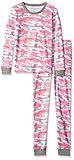 Burt's Bees Kids Little Girls Camo Pajama Set, Petunia, 6 Years
