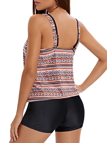 BIKINX Modest Tankini Bathing Suits for Women Tummy Control 2 Pieces Swimsuit with Shorts Swimming Suit