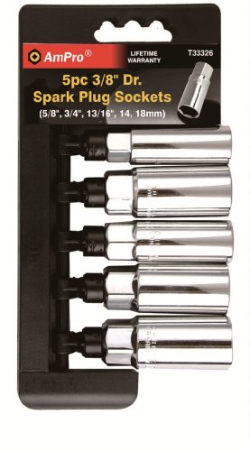 Ampro t33326 3/8-inch drive spark plug sockets, 5-piece
