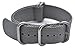 ArtStyle Watch Band with 1.5mm Thickness Quality Nylon Strap and Heavy Duty Brushed Buckle (Grey, 22mm)