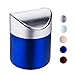 Mini Trash Can with Lid, 0.4 Gal, Blue