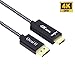 DisplayPort to HDMI Cable 4K 60Hz UHD Unidirectional DP to HDMI Cable - Qicai H Display Port to HDMI Cable for HDTV, Monitor, Projector, Desktop, NVIDIA, Lenovo, HP - Aluminum Shell, Black (6.6ft)