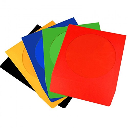 200 CD Coloured Sleeves with Window and Flap - 200 Pack by DragonTrading®