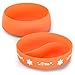 M KITCHEN WORLD Baby Bowl & Divided Plate with Stay Put Extra Suction - Orange
