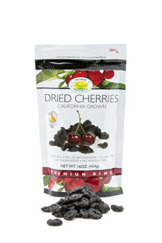 Sunrise Fresh Dried Fruit Company No Sugar Added Dried Dark Sweet Cherries, 16 oz. Bag