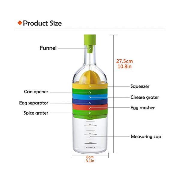 ZNOKA Multipurpose Function Kitchen Tool Bottle 8 In 1, Kitchen Cooking Tools Kitchen Gadget