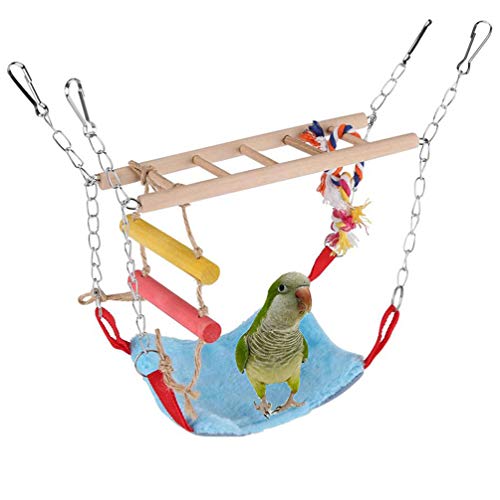 Bird Toy Set Wood Ladder Winter Warm Hammock Nest Bed Parrot Parakeet Cockatiel Conure Cockatoo African Grey Amazon Lovebird Finch Canary Budgie Hamster Chinchilla Cage Swing Stand Perch