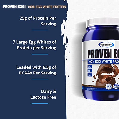 Gaspari Nutrition Proven Egg, 100 Egg White Protein, 25g Protein, Keto