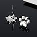 RoseSummer Dogpaw Earring Silver Plated Dog Paw Print Ear Studs Dog Lovers Jewelry (silver)