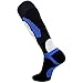 Elite Wool Race Ski Socks - Warm Comfortable Snowboard / Skiing Socks (Black/Blue, S/M)