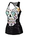 Pink Queen Hot Women Skeleton Printed Sleeveless T Shirt Vest Tank Tops (Skull-4)