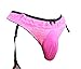 Sissy Pouch Panties Men's Lace Garter Thong Briefs Hot Underwear for Men -L Rose Pink