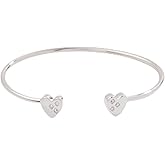 Alex and Ani Crystal Accent Heart Flex Cuff Bracelet