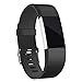 Hotodeal Band Compatible with Fitbit Charge 2 Band, Classic Soft TPU Adjustable Replacement Bands Fitness Sport Strap,Black Large