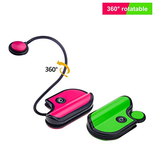 BIGLIGHT Book Light for Reading, Kids Book Light, LED Reading Lamp, Battery Operated Clip on Lights, Reading Light for Books in Bed at Night, 2-Level Adjustable Brightness for Eye Protection - 2 Pack