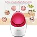 Facial Steamer Nano Ionic Hot Steam For Face Personal Sauna Spa Quality Moisturizing Face Sprayer Open Pores Blackheads Removal Clear Mini Home Humidifier with Makeup Mirror (Red)
