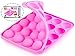 BA-PRO JNXD-119, 20-Cavity Ball Shape Baking Mold, Muffins Cupcakes Cookware Silicone Set, Best for Brownies, Pies, Lollipops, Candies, Jelly and Chocolate, Ice Cream Tray, 228/186/40mm (L/W/H), Pink