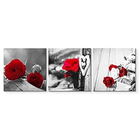 for Living Room Bedroom Home Artwork Flowers Paintings x3 Panels