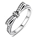 FULLIN Cute Ring Sparkling Bow 925 Sterling Silver Ring Ladies Eternal Love Bow Rings Size 6-9