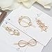 Jaciya 14pcs Minimalist Dainty Hair Clips Gold Hollow Geometric Alloy Hairpin Hair Clamps,Circle,Triangle and Moon Multiple Pattern for Women (Gold)