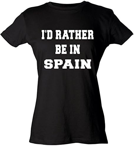 Diva Joy Womens Funny T-Shirt ID RATHER BE IN SPAIN 2X