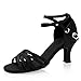 GetMine Women's Professional Latin Dance Shoes Satin Salsa Ballroom Wedding Dancing Shoes 2.4'' Heel Black, 7