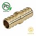 PEX 1/2 Inch Barb Straight Coupling Crimp Fitting - Bag of 25 pcs/Brass/1/2