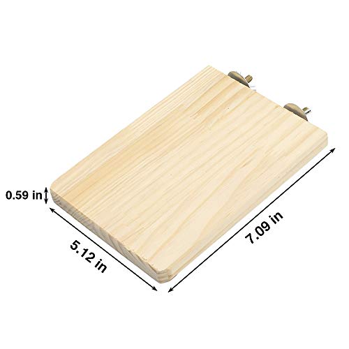 Genubi Pet Natural Wood Stand Platform Hamster Chinchilla Springboard Wooden Small Animal Platform for Cage